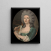 Portrait antaget af Rosalie Dugazon 1755-1821 sangerinde - Isabelle Pinson — indrammet kunstværk på væggen
