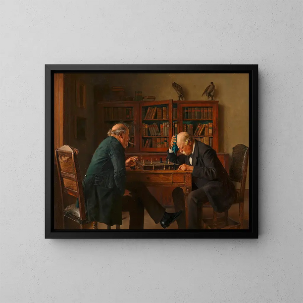 Les Joueurs d'échecs - Isidor Kaufmann — indrammet kunstværk på væggen