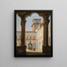 Vue du cloître de San Lorenzo à Naples - École italienne — indrammet kunstværk på væggen