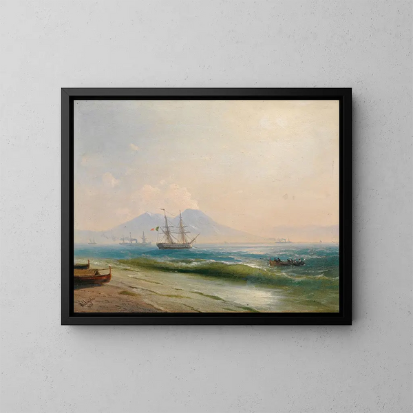 Vue du mont Vésuve - Ivan Konstantinovich Aivazovsky — indrammet kunstværk på væggen