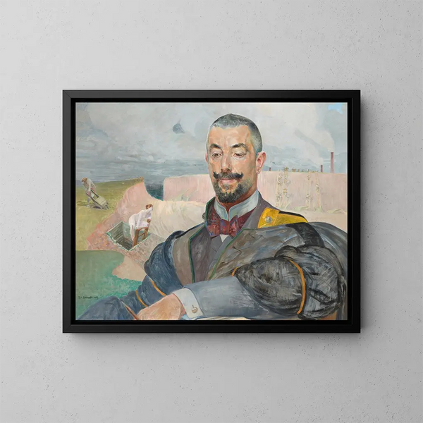 Portrait af Erazm Barcz - Jacek Malczewski — indrammet kunstværk på væggen