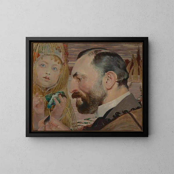 Portrait af Feliks Jasieski - Jacek Malczewski — indrammet kunstværk på væggen