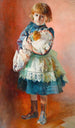 Portrait af Julia, kunstnerens datter, med en dukke - Jacek Malczewski — visning af kunstværket