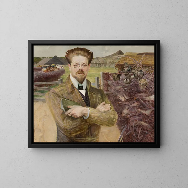 Portrait af Władysław Reymont - Jacek Malczewski — indrammet kunstværk på væggen