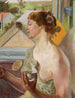 Bubbles de savon Femme med en kop - Jacek Malczewski — visning af kunstværket