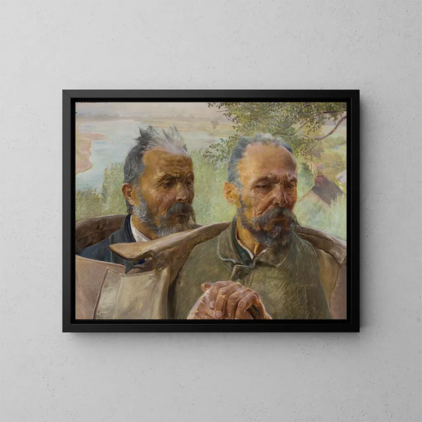 to gamle mænds hoveder - Jacek Malczewski — indrammet kunstværk på væggen