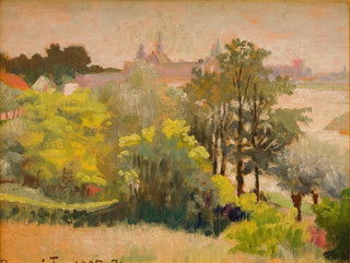 Vue de Cracovie depuis Zwierzyniec - Jacek Malczewski — visning af kunstværket