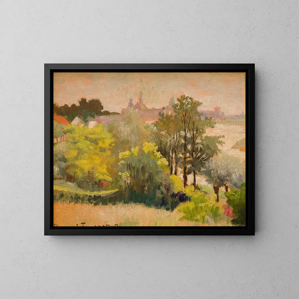 Vue de Cracovie depuis Zwierzyniec - Jacek Malczewski — indrammet kunstværk på væggen