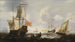 Frégates og hollandske skibe ved Flessinges kyst - Jacob Adriaensz Bellevois — visning af kunstværket