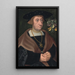 Portræt af Mathias Mulich 1470-1528 Borgmester i Lübeck - Jacob Claesz van Utrecht — indrammet kunstværk på væggen