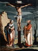 Kristus på korset mellem Jomfru Maria og Sankt Johannes - Jacob Clauser Atelier — visning af kunstværket