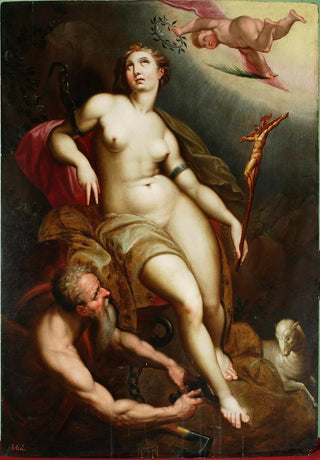 Jacob De Backer - Allegory of Christian patience with Chronos breaking the chains.webp