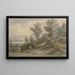 Vue de la forêt sur un village et des montagnes - Jacob Hoffmann — indrammet kunstværk på væggen