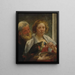 En skægget mand og en kvinde med en papegøje, en ulykkelig kærlighed - Jacob Jordaens — indrammet kunstværk på væggen