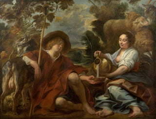 Jacob Jordaens - Bergre versant du lait  un berger.webp