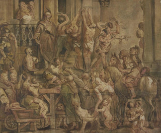 Flagellation des coupables - Jacob Jordaens — visning af kunstværket