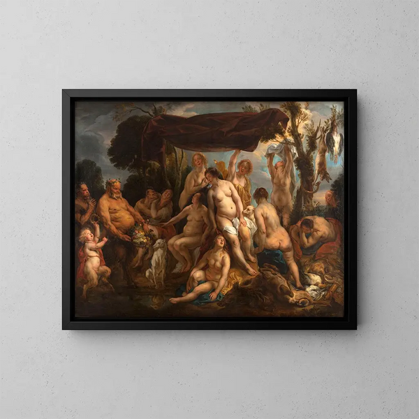 Le repos de Diane - Jacob Jordaens — indrammet kunstværk på væggen