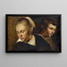 Studie af hoveder - Jacob Jordaens — indrammet kunstværk på væggen
