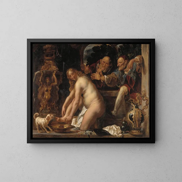 Susanne og de gamle mænd - Jacob Jordaens — indrammet kunstværk på væggen