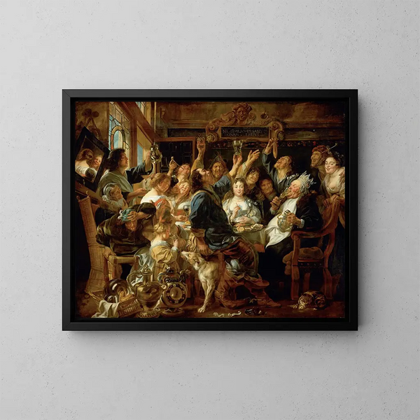 Kongens Bønnerfest - Jacob Jordaens — indrammet kunstværk på væggen