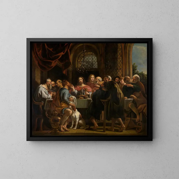 Le Dernier Souper - Jacob Jordaens — indrammet kunstværk på væggen