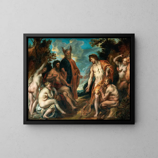 Le concours musical entre Apollon et Pan - Jacob Jordaens — indrammet kunstværk på væggen
