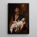 Joseph med Jesusbarnet - Jacob Leyssens — indrammet kunstværk på væggen