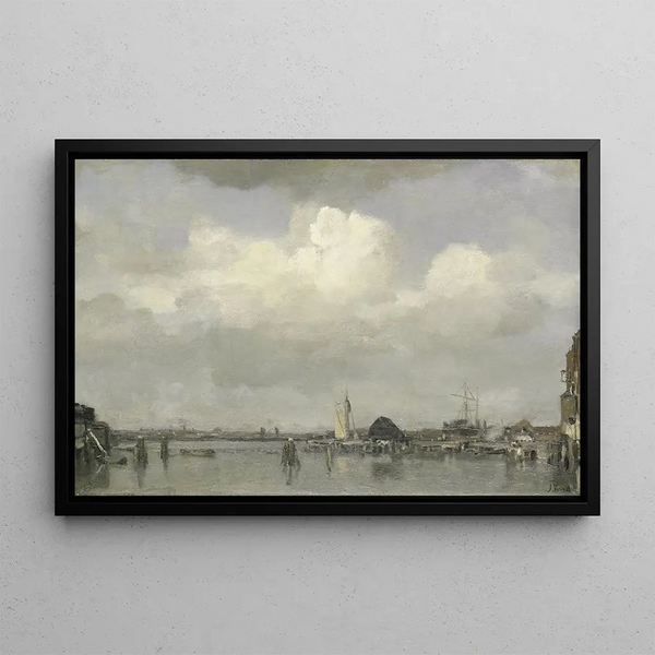 Vue du port - Jacob Maris — indrammet kunstværk på væggen