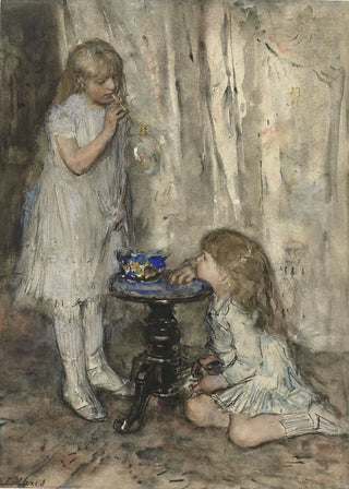 Jacob Maris - Two Girls Blowing Bubbles.webp