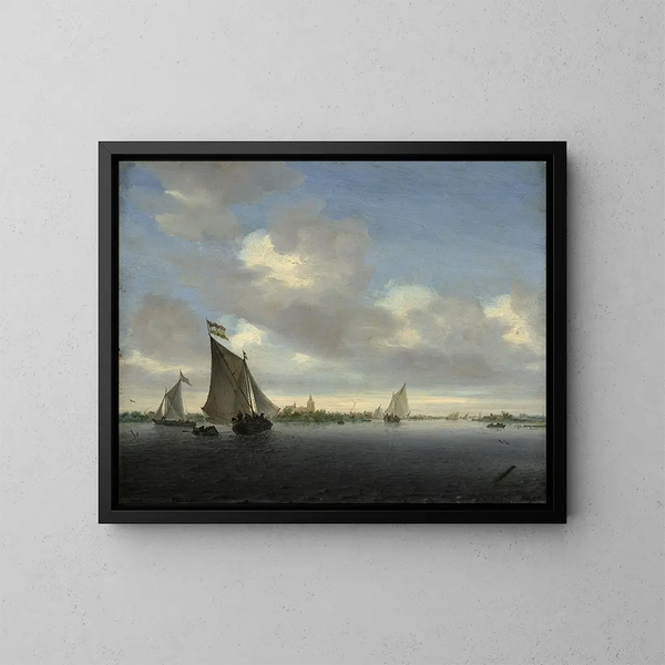 Marine-maleri - Jacob Salomonsz van Ruysdael — indrammet kunstværk på væggen