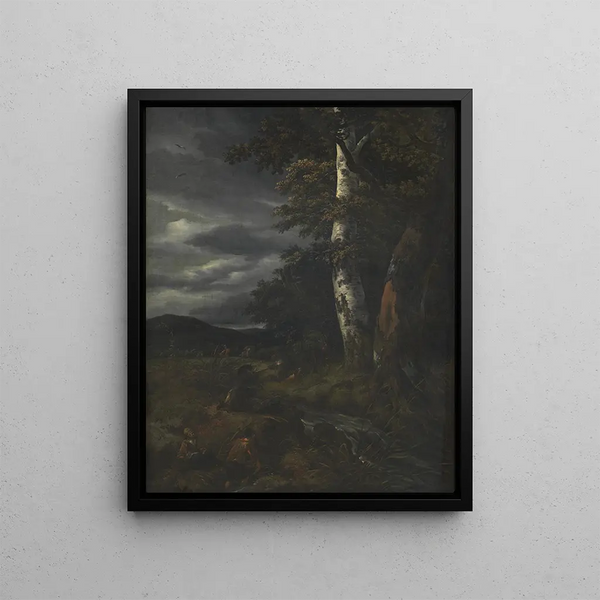 Jacob van Ruisdael - Landscape with a Hunting Scene.webp