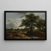 Landskab med en landsby i det fjerne - Jacob van Ruisdael — indrammet kunstværk på væggen