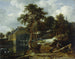 Landskab med en vandmølle - Jacob van Ruisdael — visning af kunstværket