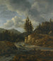 Landskab med en flodløb - Jacob van Ruisdael — visning af kunstværket