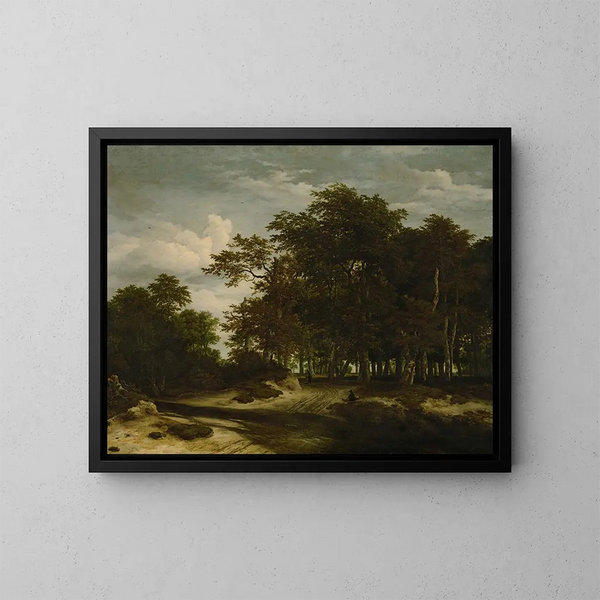 La Grande Forêt - Jacob van Ruisdael — indrammet kunstværk på væggen