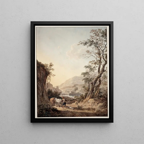 Jacob van Strij - Italianisierende Landschaft mit einem Hirten.webp