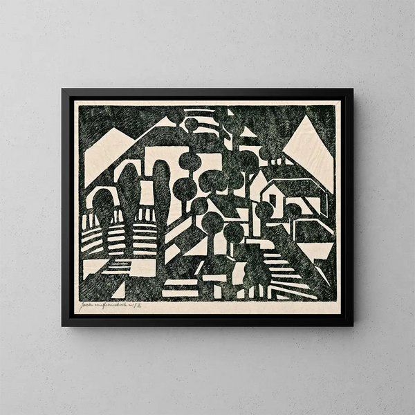 Composition X nr. 1 - Jacoba van Heemskerck — indrammet kunstværk på væggen