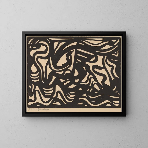Composition nr. 86 - Jacoba van Heemskerck — indrammet kunstværk på væggen