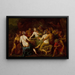 Bacchanale, menneskeheden før syndfloden Mt 24:38-39 - Jacobus Ignatius de Roore — indrammet kunstværk på væggen