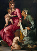 La Vierge à l'Enfant avec sainte Élisabeth et saint Jean-Baptiste - Jacopino del Conte — visning af kunstværket