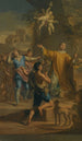 Udendørs scene med en helgen i ekstase omgivet af fromme - Jacopo Alessandro Calvi — visning af kunstværket