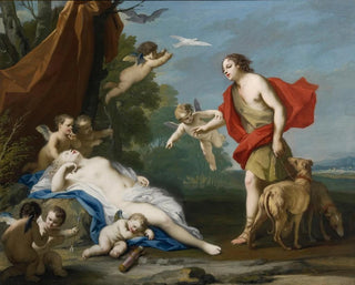 Vénus og Adonis - Jacopo Amigoni — visning af kunstværket