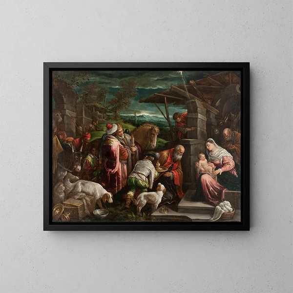 Adoration des Mages - Jacopo Bassano — indrammet kunstværk på væggen