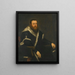 Portrait af en skægget mand i sort kjole med pels - Jacopo Tintoretto — indrammet kunstværk på væggen
