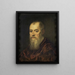 Portrait af en mand i rød frakke - Jacopo Tintoretto — indrammet kunstværk på væggen