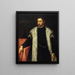 en ung mand på femogtyve år med en pelsforet frakke - Jacopo Tintoretto — indrammet kunstværk på væggen