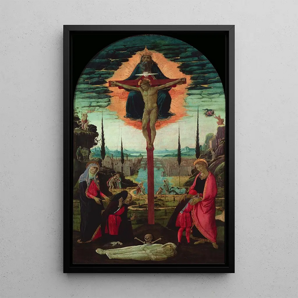 Jacopo del Sellaio - Votive Altarpiece the Trinity the Virgin St John and Donors.webp