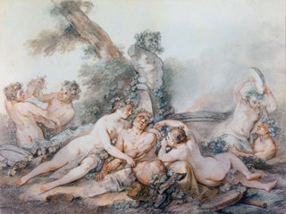 Nymfer og satyrer ved en Bacchus-termin - Jacques-Philippe Caresme — visning af kunstværket