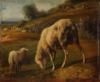 Moutons og får på græs - Jacques-Raymond Brascassat — visning af kunstværket