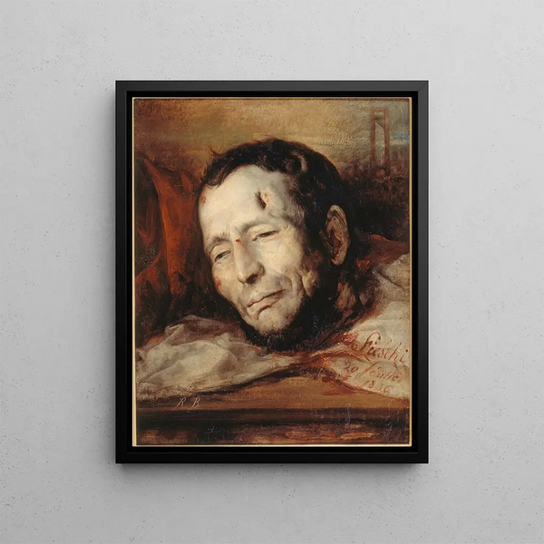 Giuseppe Fieschi 1790-1836 efter hans henrettelse - Jacques-Raymond Brascassat — indrammet kunstværk på væggen